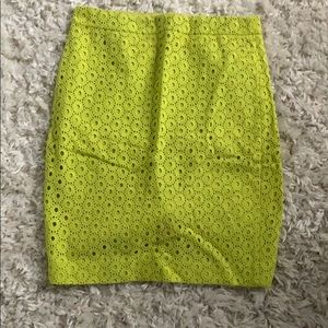 J.Crew yellow pencil skirt
